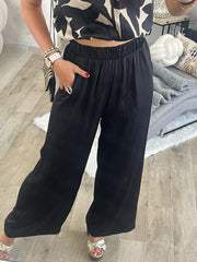 BLACK SILKY PANTS