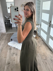 OLIVE WIDE LEG JUMPSUIT