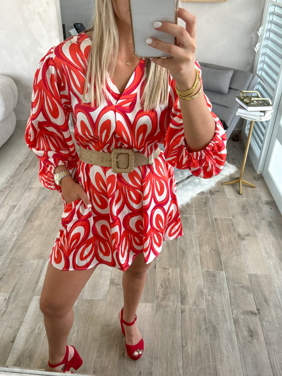 RED HEART PRINTED DRESS