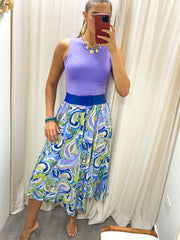 BLUE/GREEN PRINT SKIRT