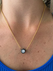 GOLD/BLACK ZIRCONIA NECKLACE