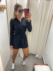 BLACK HOODIE ROMPER