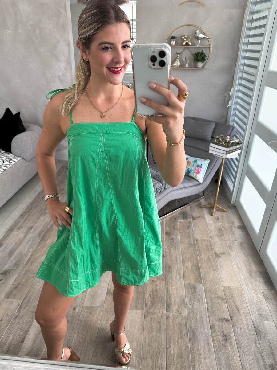 GREEN STITCH DRESS