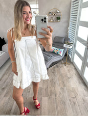 WHITE STITCH DRESS