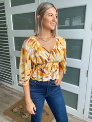 YELLOW FALL CROP TOP