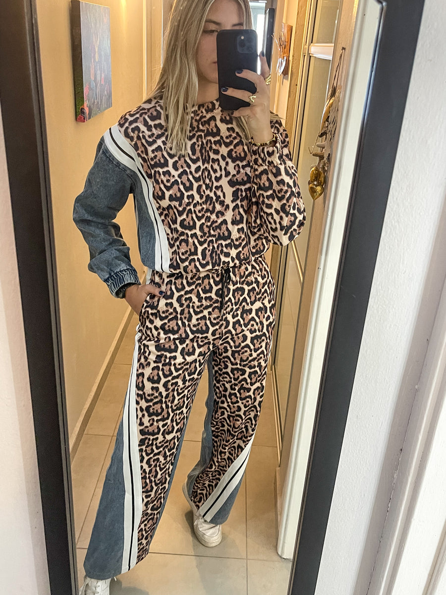 LEOPARD/DENIM TRAVEL SET