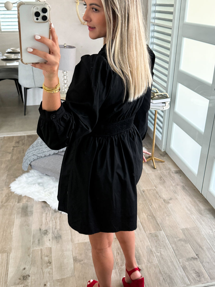 BLACK ZIPPER DRESS