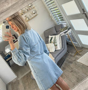 DENIM SQUARE NECK DRESS