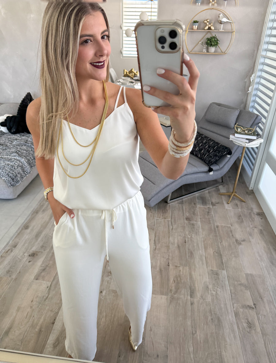 OFF WHITE DOUBLE STRAP CAMI BLOUSE