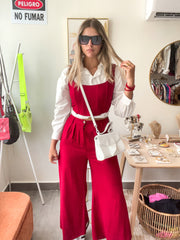 RED CROP TOP & LONG PANTS SET