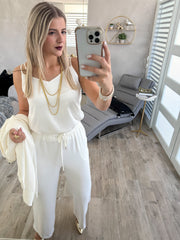 OFF WHITE DOUBLE STRAP CAMI BLOUSE