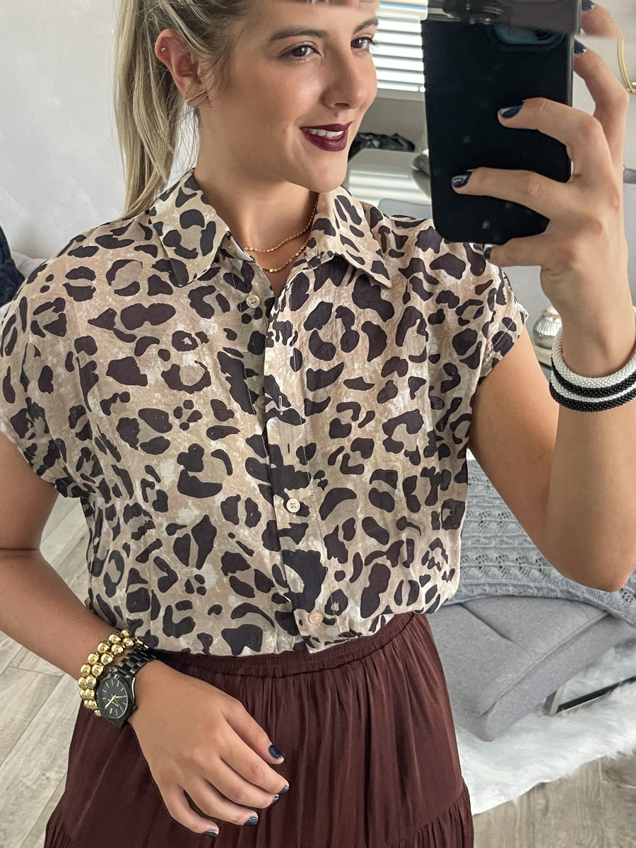 LEOPARD ADJUSTABLE BLOUSE