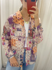 PRINTED MULTI BUTTONED DOWN BLOUSE