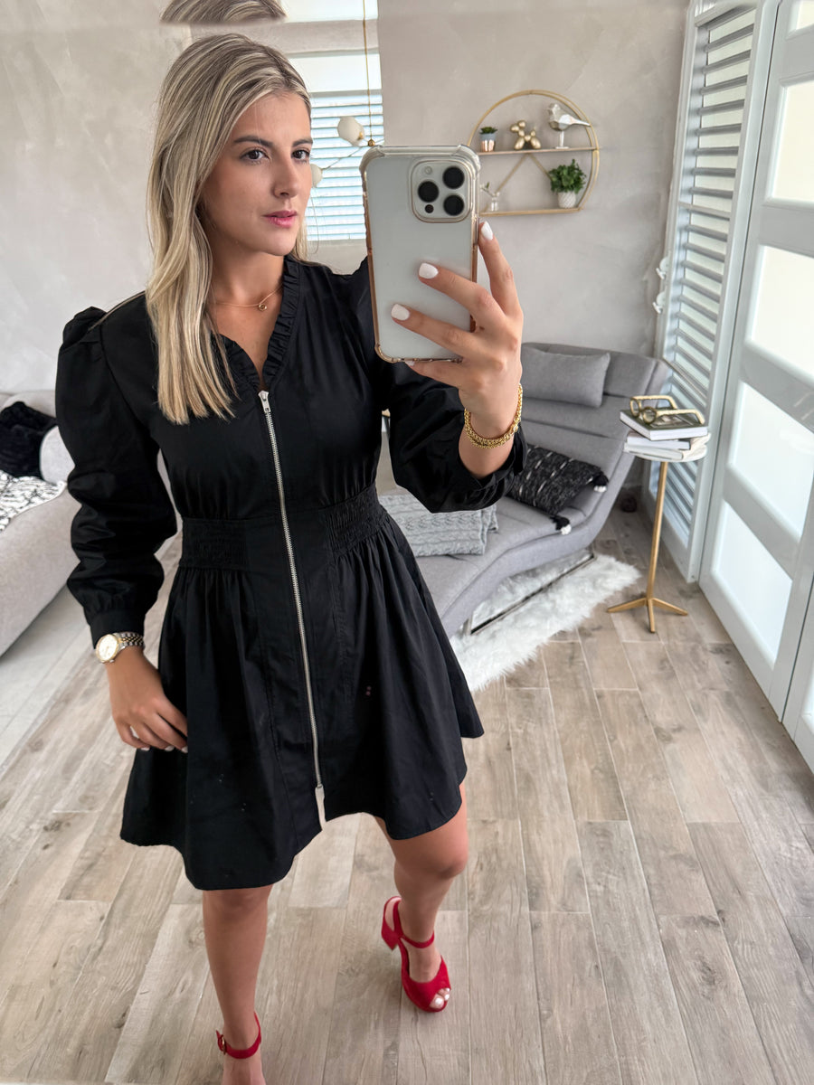 BLACK ZIPPER DRESS