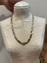 TWO TONE BRAIDED NECKLACE