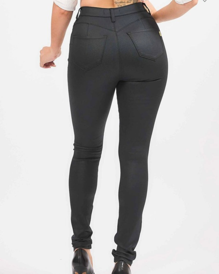 BLACK HIGH-RISE STRETCHY SKINNY JEANS