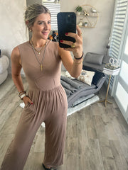 NUDE FITTED STRETCHY JUMPSUIT