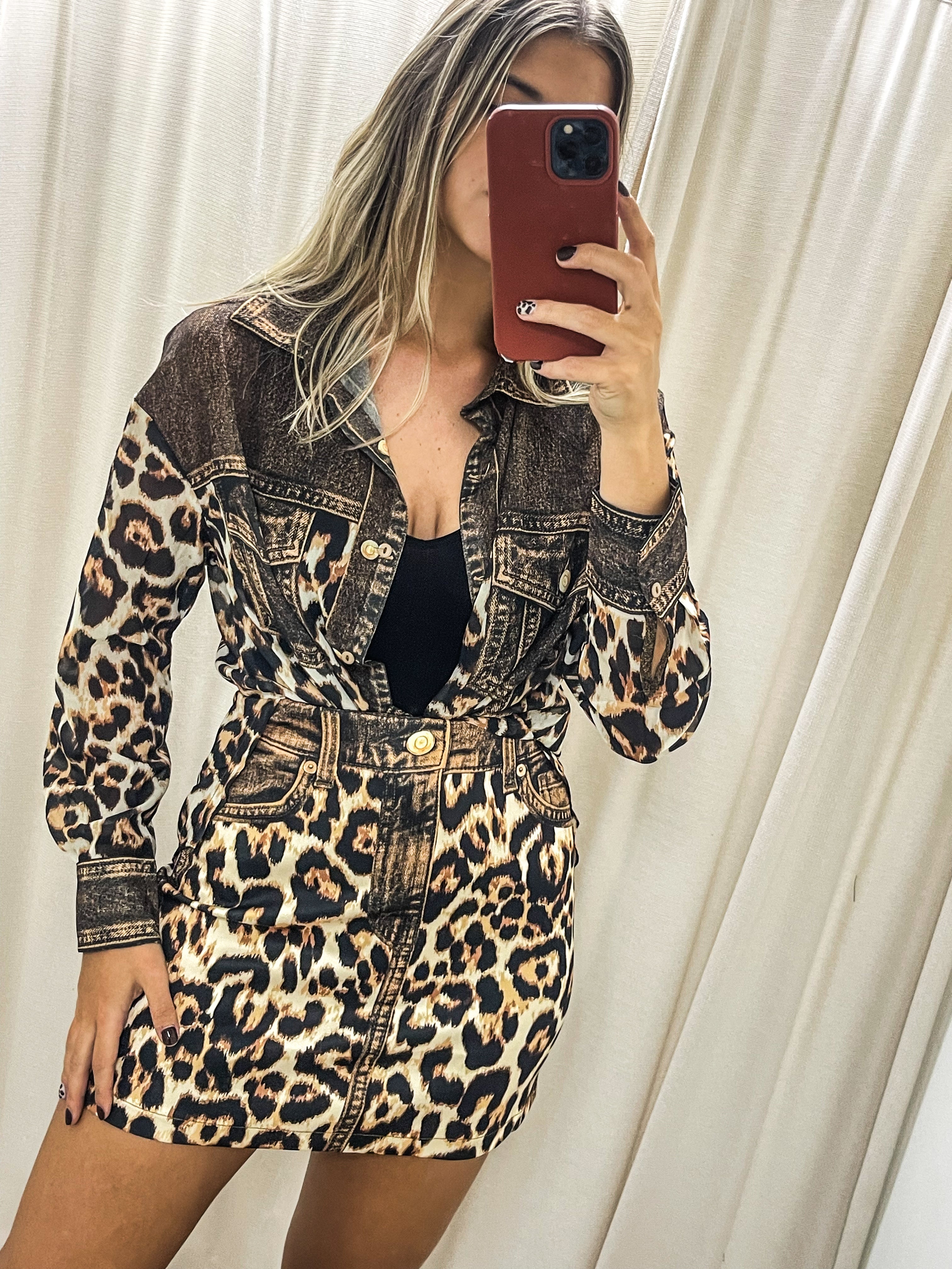 ANIMAL PRINT DENIM ILLUSION SET