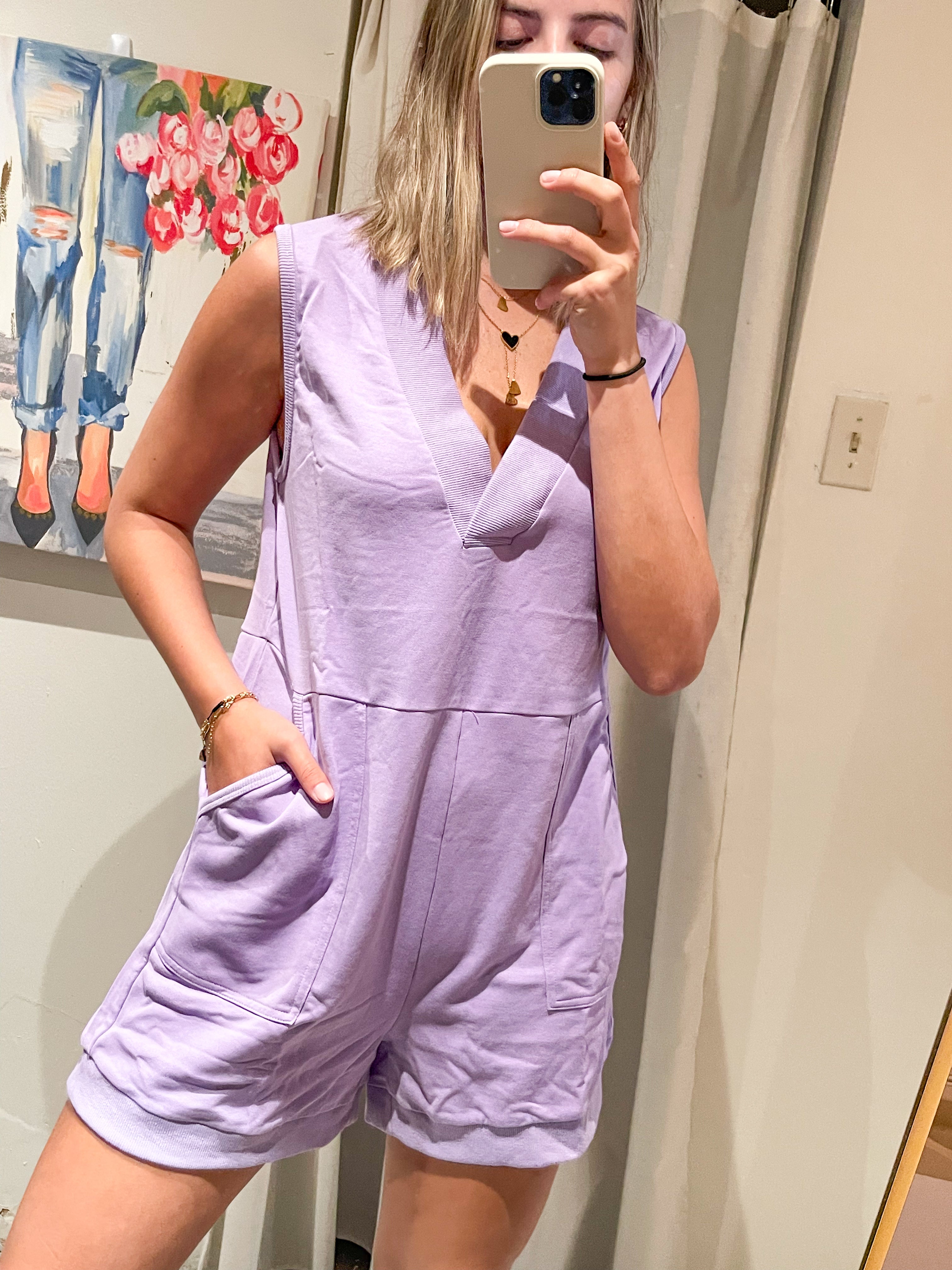 LAVENDER SLEEVELESS ROMPER