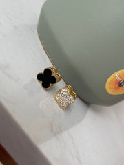 TWO TONE CLOVER EARRINGS