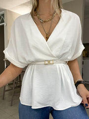 OFF WHITE KIMONO SLEEVE BLOUSE