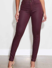 BURGUNDY STRETCHY SKINNY JEANS