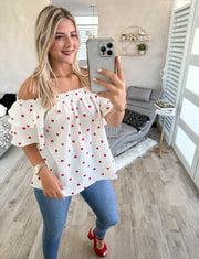 HEART OFF SHOULDER BLOUSE