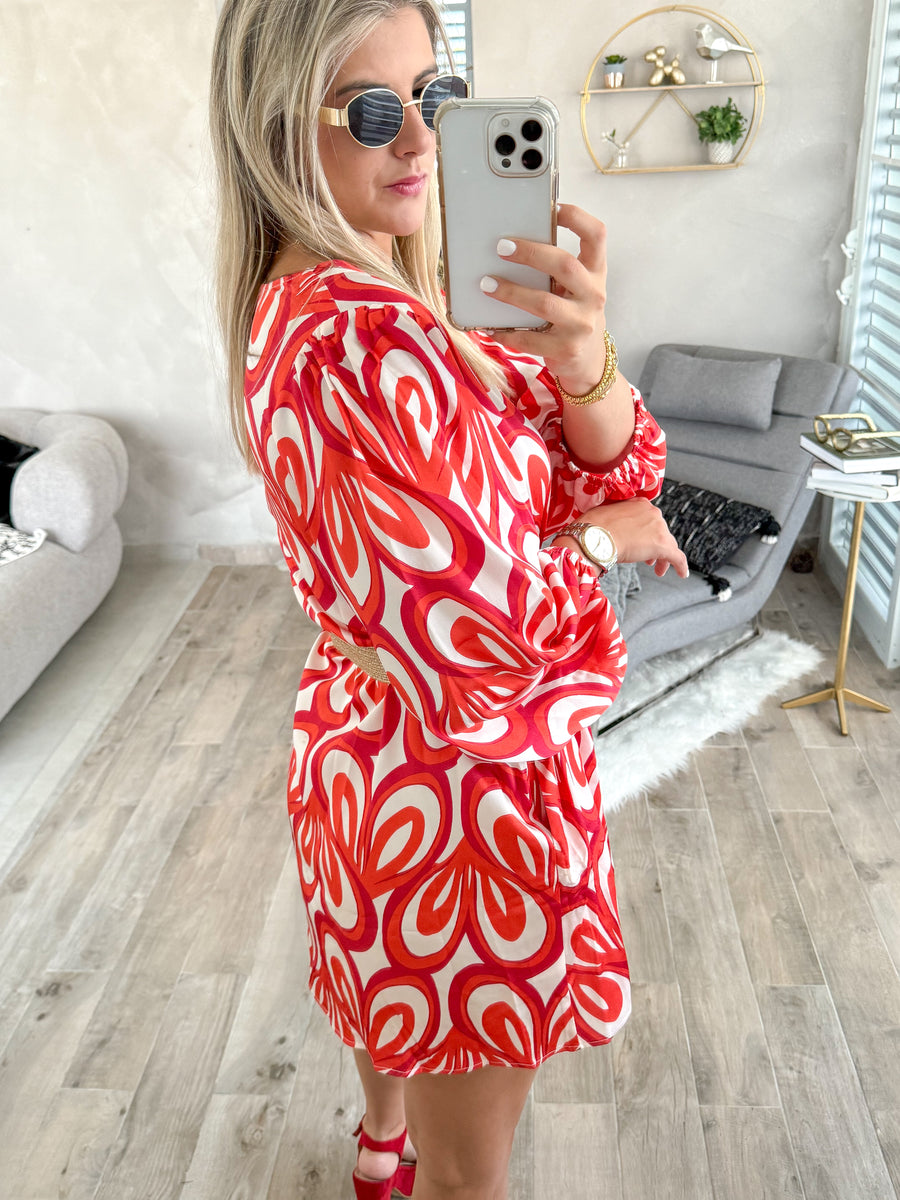 RED HEART PRINTED DRESS