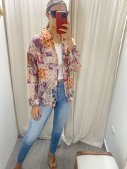 PRINTED MULTI BUTTONED DOWN BLOUSE