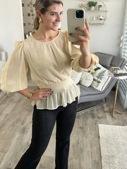 CREAM SPARKLE BLOUSE