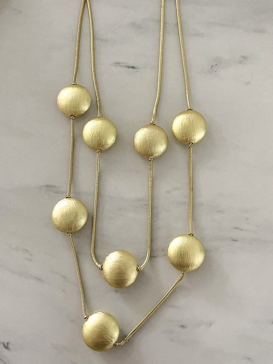 GOLD DOTS LONG NECKLACE