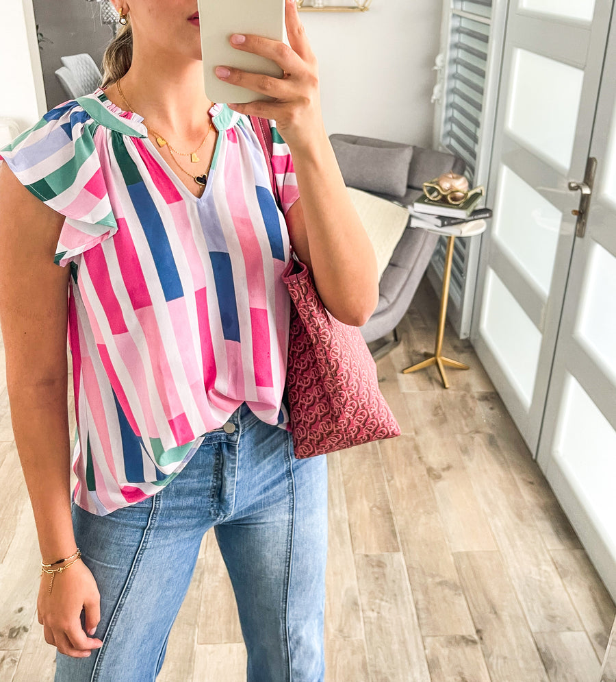 PINK PRINTED BLOUSE