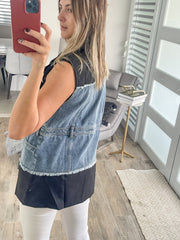 OVERSIZED DENIM/BLACK BLAZER