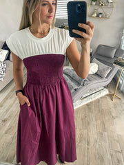 PLUM CONTRAST DRESS