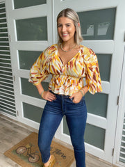 YELLOW FALL CROP TOP