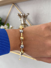 TWO TONE BALL BRACELET