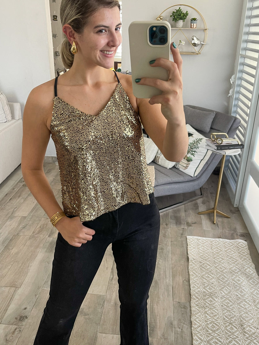 GOLD SEQUIN BLOUSE