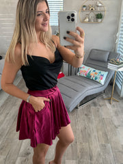 BURGUNDY SKORT