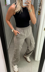 MOCHA STRETCHY CARGO PANTS/JOGGERS