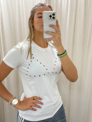 WHITE BRA DETAILED T-SHIRT