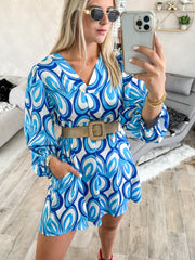 BLUE HEART PRINTED DRESS