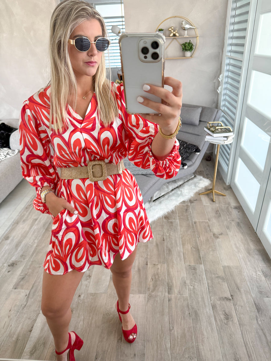 RED HEART PRINTED DRESS