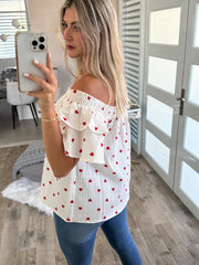 HEART OFF SHOULDER BLOUSE