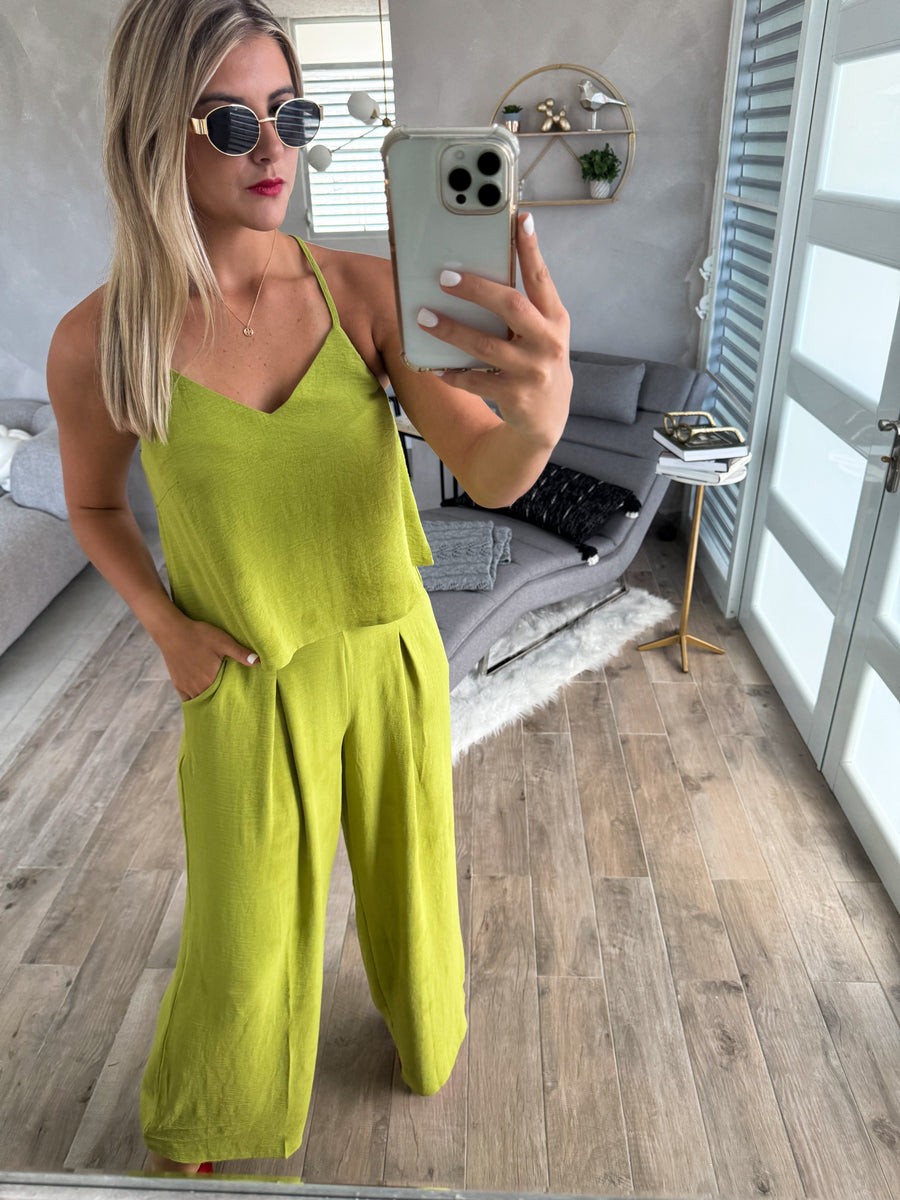 *PRE-ORDERS ARE FINAL SALE* LIME GREEN TOP & PANT SET