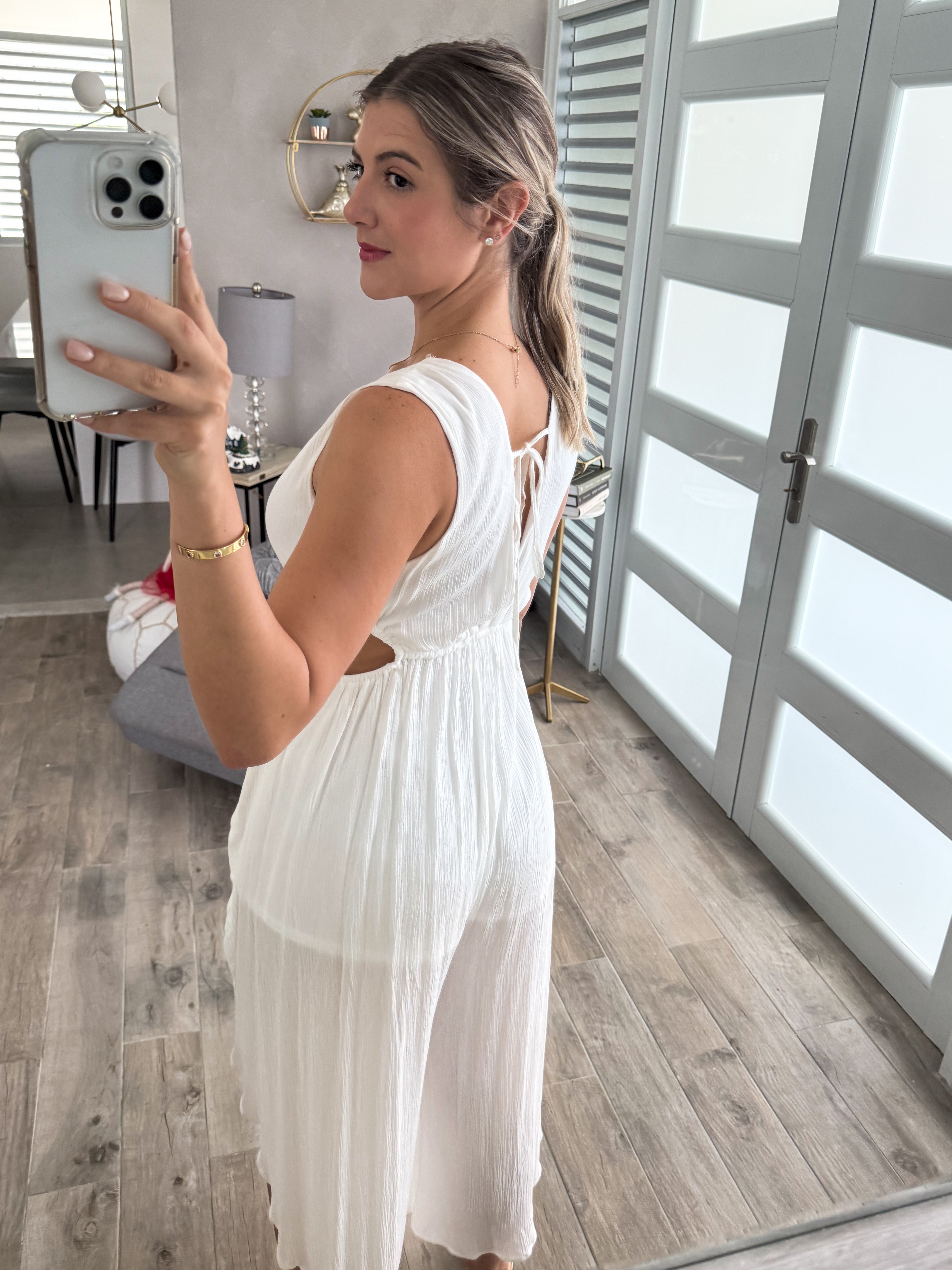 WHITE CUT OUT JUMPSUIT