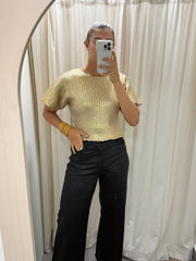 GOLD METALLIC KNITTED BLOUSE