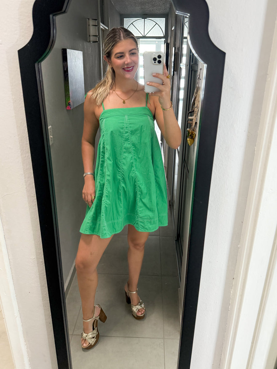 GREEN STITCH DRESS