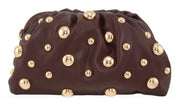 BURGUNDY STUDDED CLUTCH/CROSSBODY