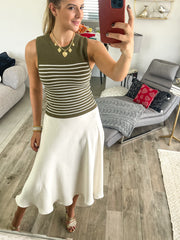 OLIVE STRIPED TANK TOP