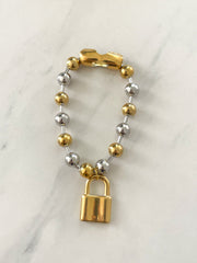 TWO TONE LOCK BRACELET